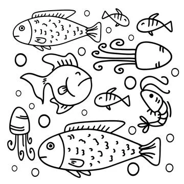 Fish set bundle vector design Stock Illustration