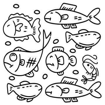 Fish set bundle vector design Stock-Illustration
