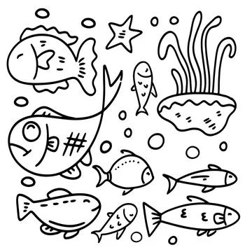 Fish set bundle vector design Stock Illustration