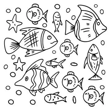 Fish set bundle vector design Stock-Illustration