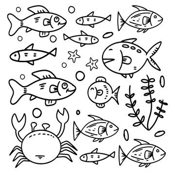 Fish set bundle vector design Stock-Illustration