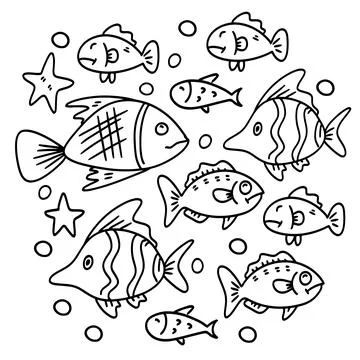 Fish set bundle vector design Illustrazione stock