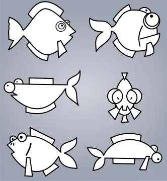 Fish set Stock Illustration