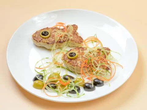 Fish shaped cutlets Stock Photos