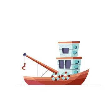 Fish ship icon Stock Illustration