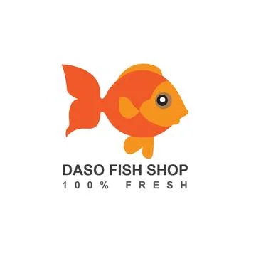 Fish Shop Logo Design Stock Illustration