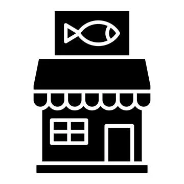 Fish shop Vector Icon Design Illustration Stock Illustration