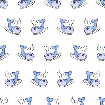 Fish side dish seamless pattern textile print. repeat pattern background desi Stock Illustration