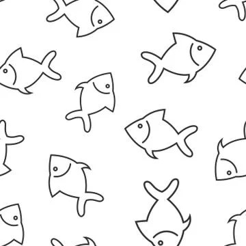 Fish sign icon seamless pattern background. Goldfish vector illustration on w Illustrazione stock