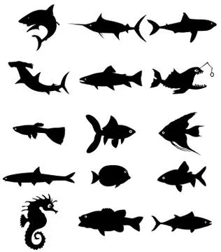 Fish silhouette Illustrazione stock