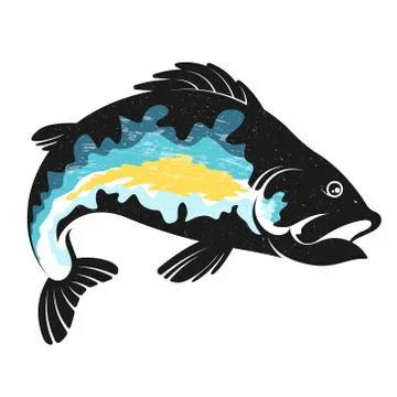 Fish silhouette Stock Illustration