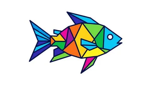 Fish silhouette illustration logo on a white background Stock Illustration