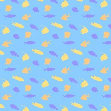 Fish silhouette pattern background - Vector 스톡 일러스트