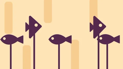 Fish Silhouette Puppet Show Stock Footage 335639878