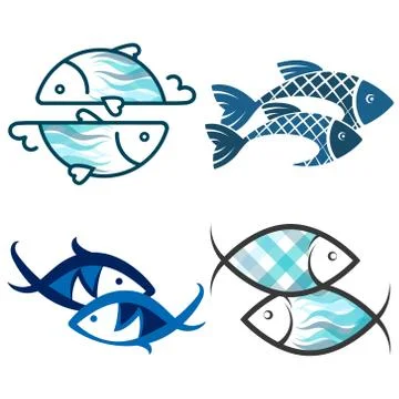 Fish silhouette set Stock Illustration