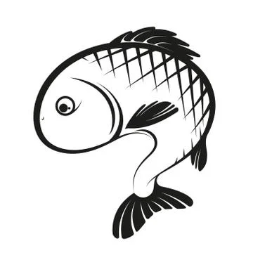 Fish silhouette simple Stock Illustration