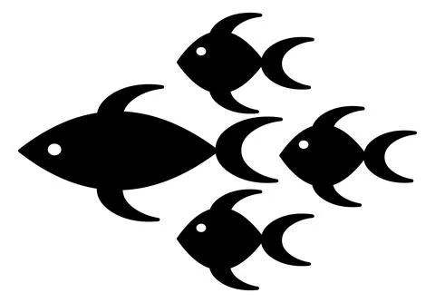 Fish silhouette vector isolated Stock Illustration