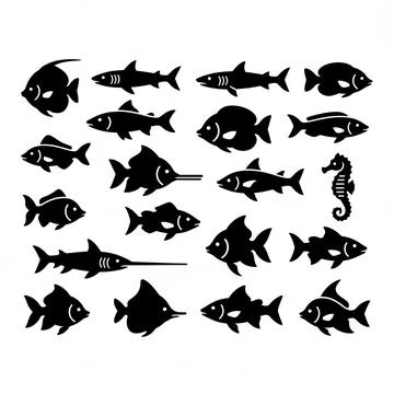 Fish silhouettes fish silhouettes vector illustration Illustrazione stock