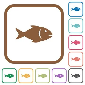 Fish simple icons Stock Illustration