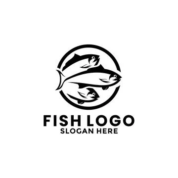 Fish simple Logo icon vector, fish line illustration logo template Stock Illustration