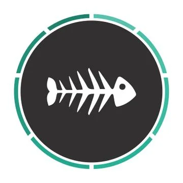 Fish skeleton computer symbol Stock Illustration