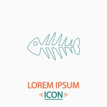 Fish skeleton computer symbol Stock Illustration