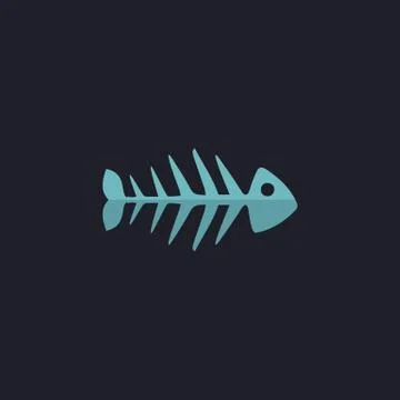 Fish skeleton computer symbol Stock Illustration