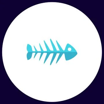 Fish skeleton computer symbol Stock Illustration