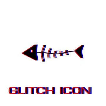 Fish skeleton icon flat. イラスト素材