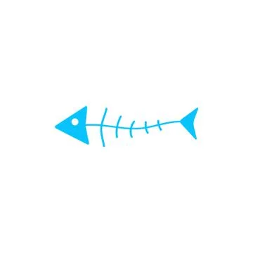 Fish skeleton icon flat. 스톡 일러스트