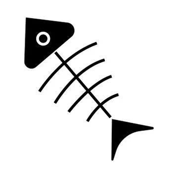 Fish Skeleton  icon, vector illustration, black sign on isolated background Stock Illustration