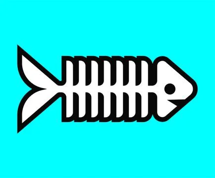 Fish skeleton isolated. Fish bones. Vector illustration Stock Illustration