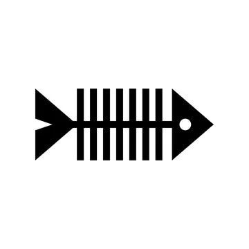 Fish skeleton isolated. Fish bones. Vector illustration Illustrazione stock