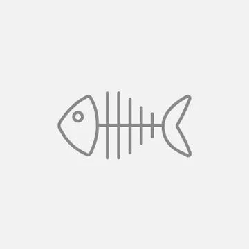Fish skeleton line icon Stock Illustration