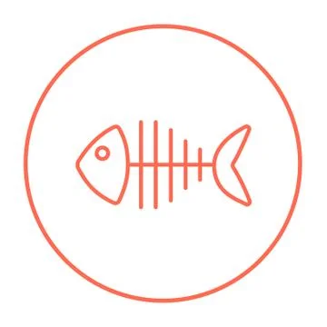 Fish skeleton line icon 스톡 일러스트
