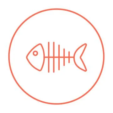 Fish skeleton line icon Stock Illustration