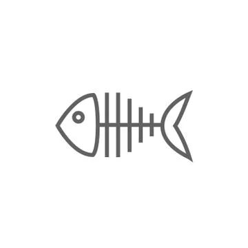 Fish skeleton line icon 스톡 일러스트