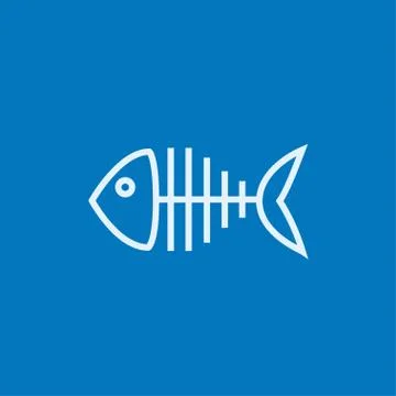 Fish skeleton line icon 스톡 일러스트