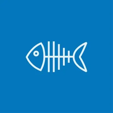 Fish skeleton line icon Stock Illustration