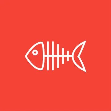 Fish skeleton line icon 스톡 일러스트