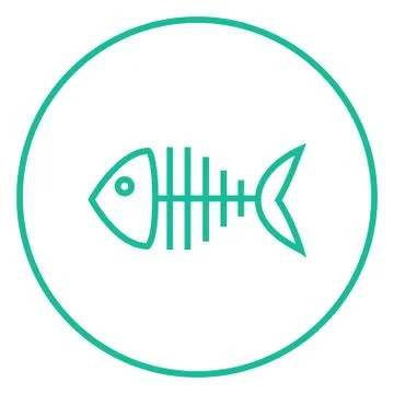 Fish skeleton line icon 스톡 일러스트