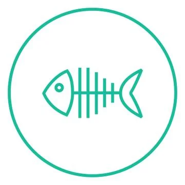 Fish skeleton line icon Stock Illustration