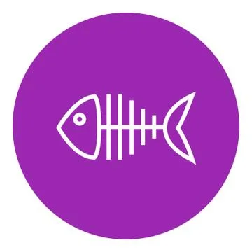 Fish skeleton line icon 스톡 일러스트