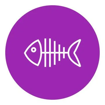 Fish skeleton line icon Stock Illustration