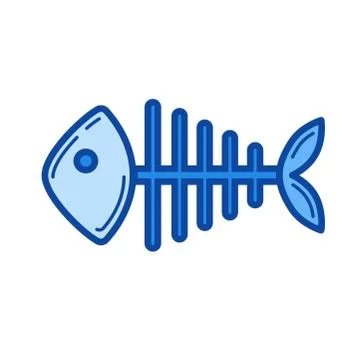 Fish skeleton line icon. 스톡 일러스트