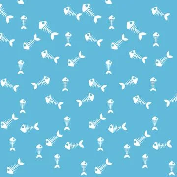 Fish skeleton pattern background Stock Illustration