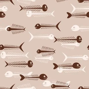 Fish skeleton pattern Stock Illustration