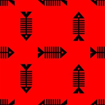 Fish skeleton Pattern seamless . Fish bones Background. Baby fabric texture Stock Illustration