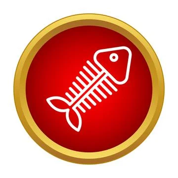Fish skeleton symbol representing leftover waste and food Stock Illustration