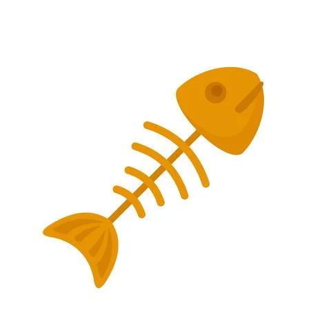 Fish skull icon flat isolated vector Stock Illustration
